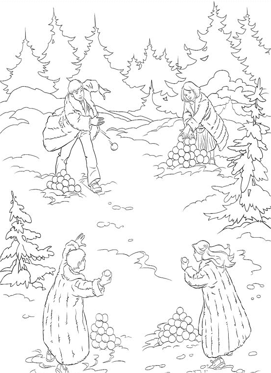 coloriage narnia bataille de neige